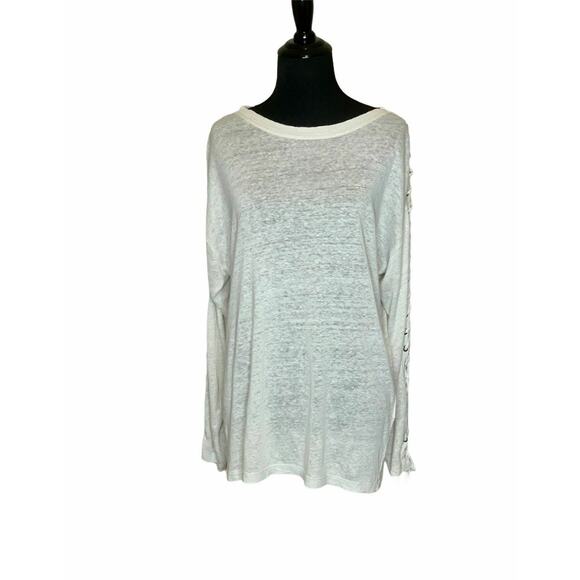 Iro Cream Long Sleeve Linen Sweater Small - Picture 8 of 8